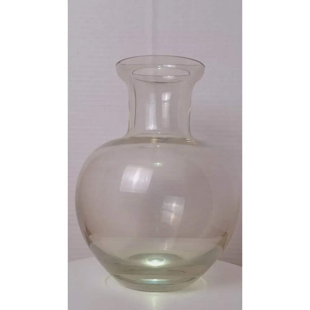 Contemporary Art Glass 8.5" Hand Blown Thick Clear Glass Vintage Vase - Picture 8 of 10